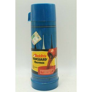 Vintage Aladdin Vanguard Thermos Blue and Black Argyle 1 Quart
